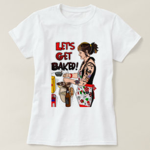 Hübsches Retro Tattooed Lady Backen T-Shirt