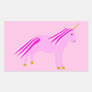 Hübsches rosa Baby-Mädchen-Einhorn Rechteckiger Aufkleber