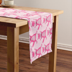 Hübsches Rosa Baby Mädchen Fuchs Baby Shower Muste Kurzer Tischläufer