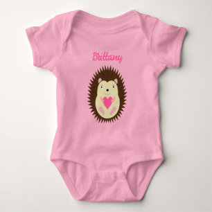 Hübsches Rosa Baby Mädchen Igel Benutzerdefinierte Strampler