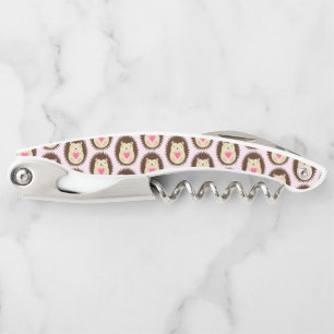 Hübsches Rosa Baby-Mädchen-Igel Muster Kellnermesser