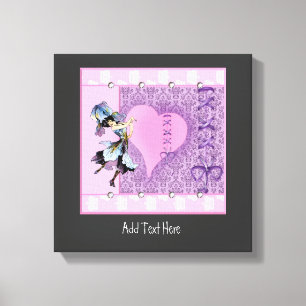 Hübsches Rosa Blume Haarzubehör - Name hinzufügen Leinwanddruck