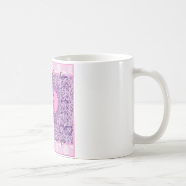 Hübsches Rosa Blume Haarzubehör - Name hinzufügen Tasse (Rechts)