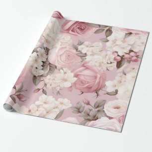 Hübsches rosa Blume Muster Geschenkpapier