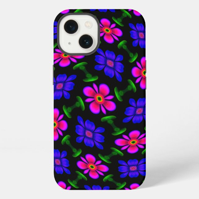 Hübsches Rosa-Blumen-Muster iPhone Hülle (Rückseite)