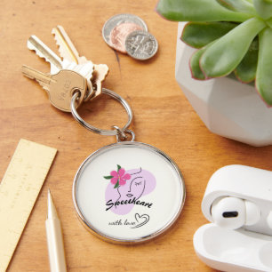 Hübsches rosa Blumenmädchen-Geschenk– Schlüsselanhänger