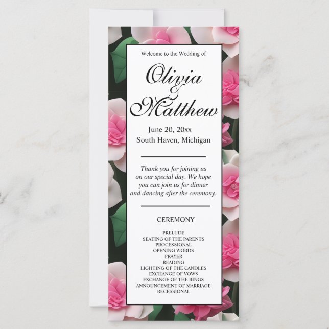 Hübsches rosa Blumenmuster (Vorderseite)