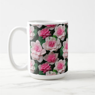 Hübsches rosa Blumenmuster Kaffeetasse