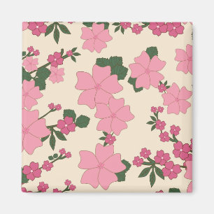 Hübsches rosa Blumenmuster Magnet