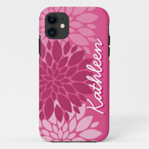 Hübsches rosa Blumentrio mit Namen iPhone 11 Hülle