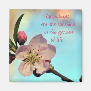 Hübsches rosa Blüten-Großmutter-Magnet-Geschenk Magnet