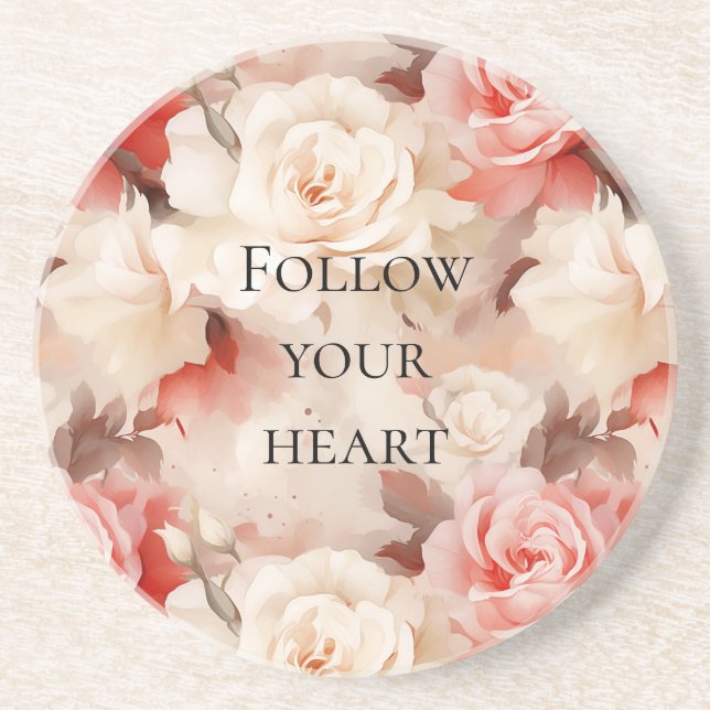 Hübsches Rosa Blütencreme Brautparty Getränkeuntersetzer (Vorne)