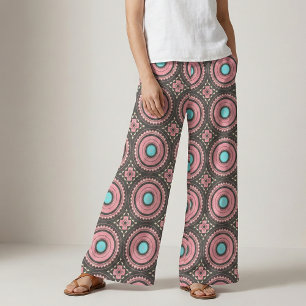 Hübsches rosa Boho Mosaikmuster Stoff