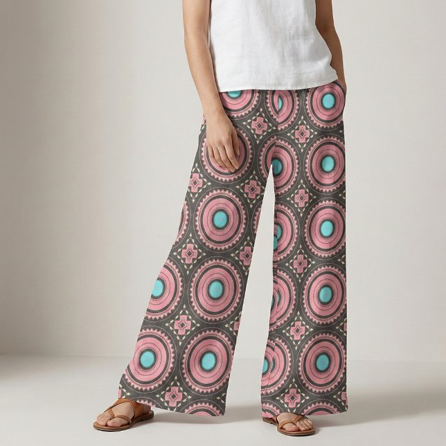 Hübsches rosa Boho Mosaikmuster Stoff (Von Creator hochgeladen)