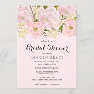 Hübsches Rosa Brautparty laden Sie ein Einladung