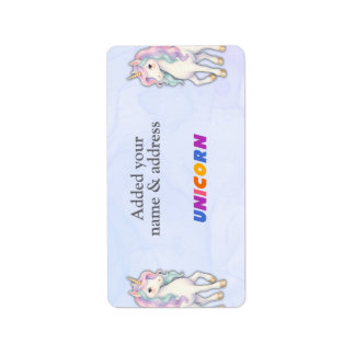 Hübsches rosa Einhorn-Muster personalisierter Name Adressaufkleber