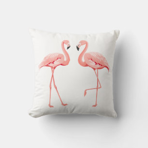 Hübsches rosa Flamingo-Liebes-Tropisches Hochzeits Kissen