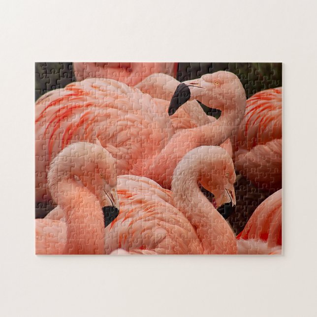 Hübsches rosa Flamingodruckpuzzlespiel Puzzle (Horizontal)