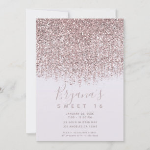 Hübsches Rosa Funkelndes Rouge Glitter Süße 16 Par Einladung