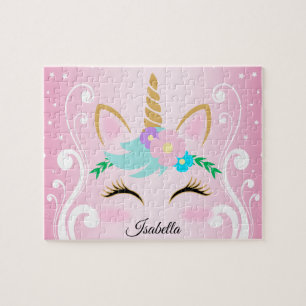 Hübsches Rosa 🦄 Gesicht Puzzle