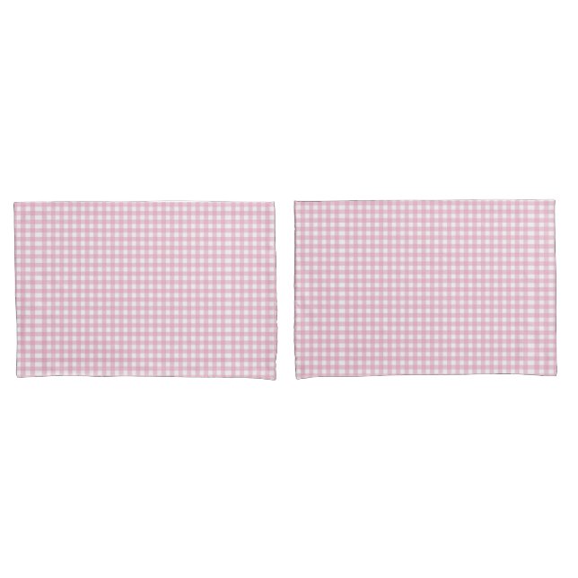 Hübsches rosa Gingham-Karo-Muster Kissenbezug (Vorderseite-Set)