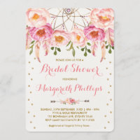 Hübsches Rosa & Gold Boho Dreamcatcher-Brautparty