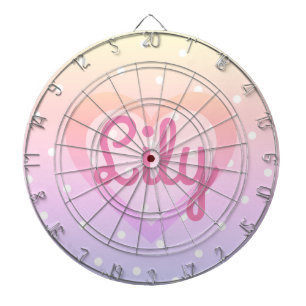 Hübsches rosa Herz-kundengerechter Polkapunkt Dartscheibe