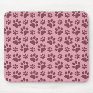 Hübsches rosa Hundetatzen-Druckmuster Mousepad