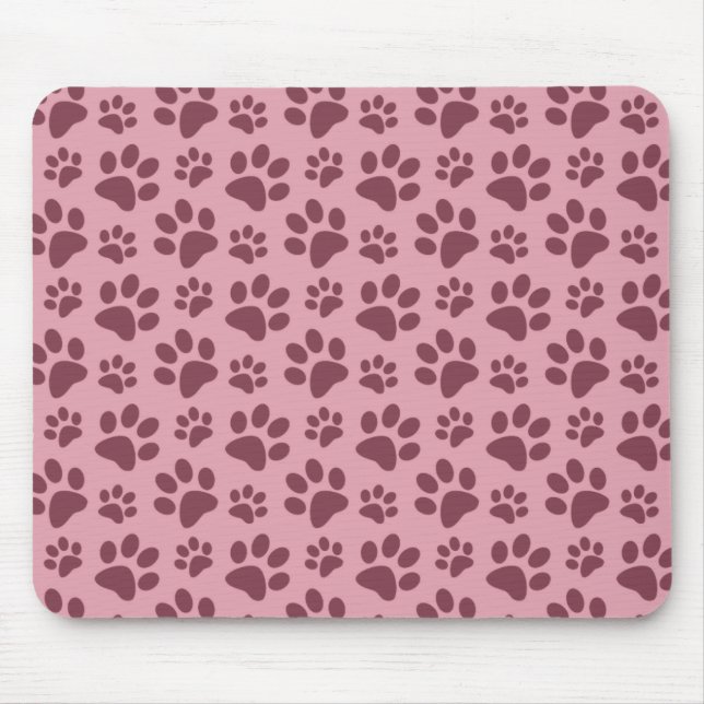 Hübsches rosa Hundetatzen-Druckmuster Mousepad (Vorne)