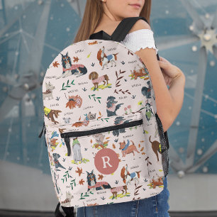 Hübsches rosa kleines Welpen-Hund-Haustier-Muster Bedruckter Rucksack