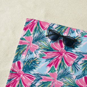 Hübsches rosa kokettes Bogen- und Baumzweig-Muster Strandtuch