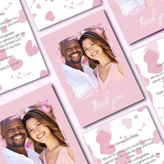 Hübsches rosa Liebe Foto Dankeskarte (Von Creator hochgeladen)