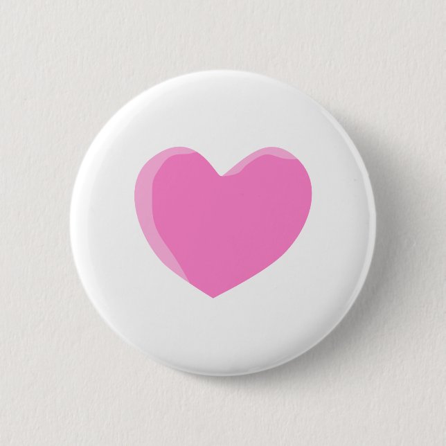 Hübsches rosa Liebe-Herz Button (Vorderseite)
