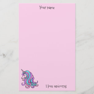 Hübsches Rosa Liebe I Unicorns Briefpapier