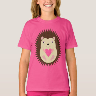 Hübsches rosa Mädchen Igel T-Shirt