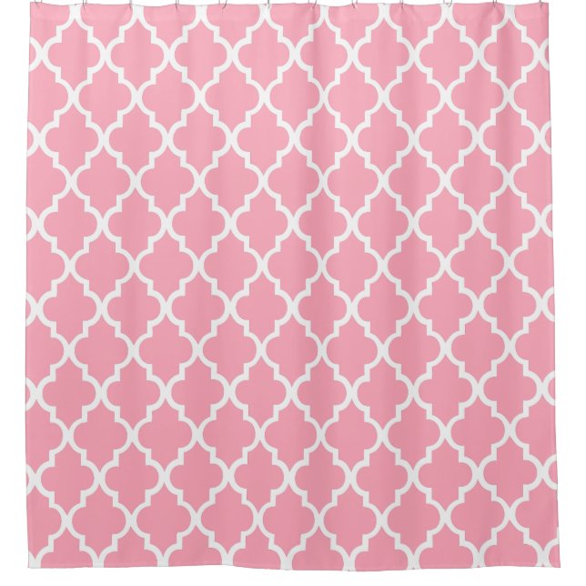 Hübsches Rosa Quatrefolienmuster Duschvorhang (Vorderseite)
