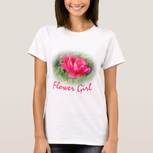 Hübsches rosa Rosen-Blumenmädchen-T-Shirt T-Shirt