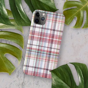 Hübsches Rosa Rot Blau Grün Weiß Tartan Muster iPhone 16 Pro Max Hülle