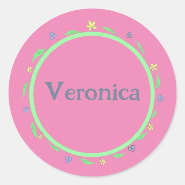 Hübsches Rosa Runder Aufkleber (Vorderseite)