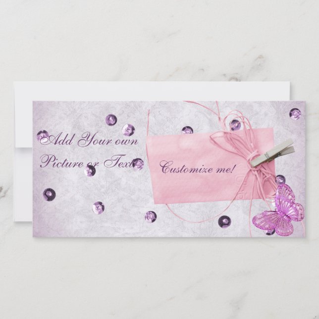 Hübsches rosa Schmetterlingsdesign (Vorderseite)