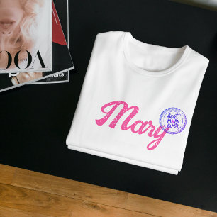 Hübsches rosa Script Best Abzeichen T-Shirt