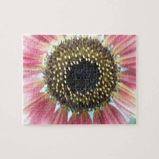 Hübsches Rosa Sonnenblumenpuzzle Puzzle (Horizontal)