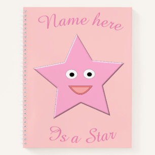 Hübsches rosa Star-benutzerdefiniertes Notebook Notizbuch