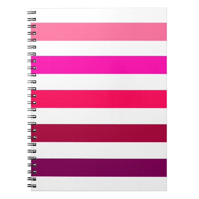 Hübsches rosa Streifen-Notebook Notizblock (Vorderseite)