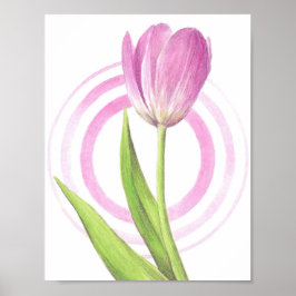 Hübsches Rosa Tulip Spring Elegante Blume Poster