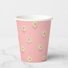 Hübsches Rosa- und Daisy-Design Pappbecher