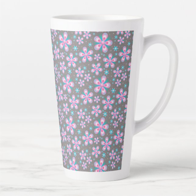 Hübsches Rosa und Graue Blüte Milchtasse (Rechts)