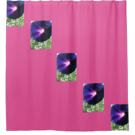 Hübsches Rosa und Lila Blüten Duschvorhang
