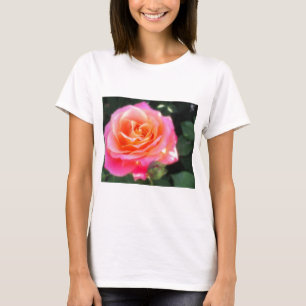 Hübsches Rosa- und Orange-Rose-Macro-Foto T-Shirt