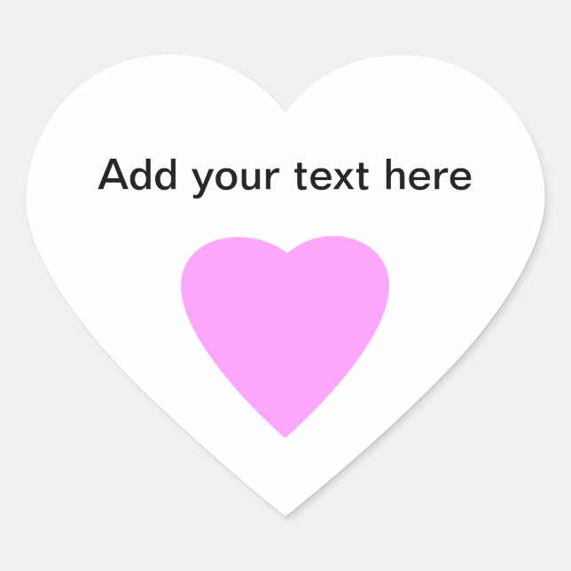 Hübsches Rosa und Weiße Liebe Herz. Herz-Aufkleber (Vorderseite)
